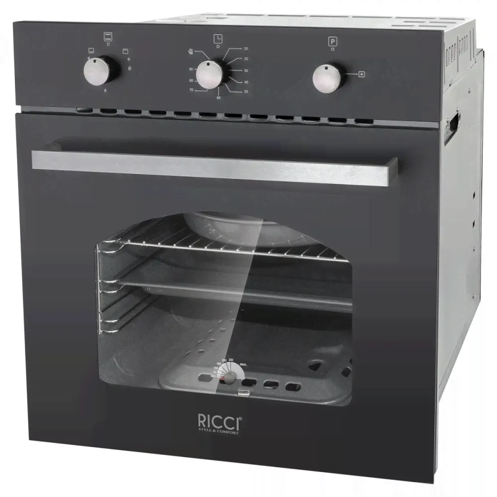 Встраиваемый газовый духовой шкаф Ricci RGO-611 BL