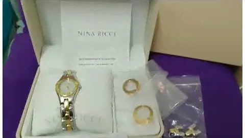 Двухцветные серебряные золотые часы Nina Ricci