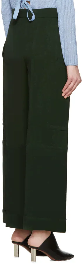 Темно-зеленые широкие брюки от Nina Ricci-3