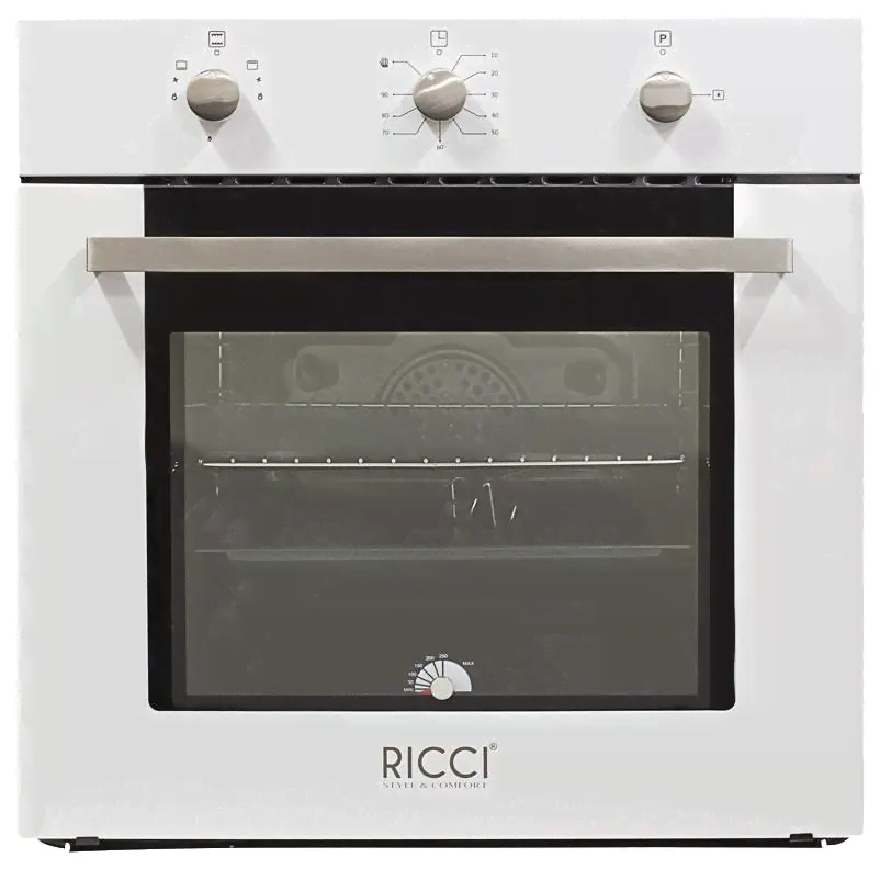 Встраиваемый газовый духовой шкаф RICCI RGO-610WH White