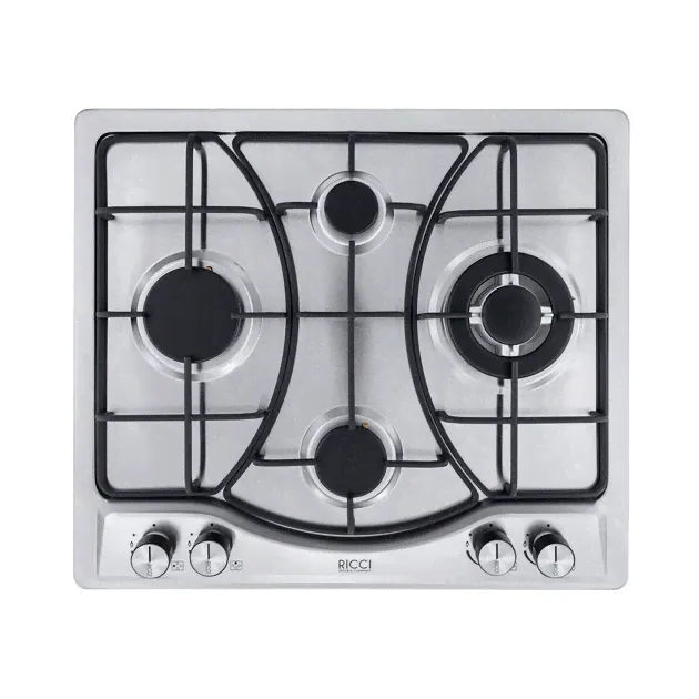 Встраиваемая газовая панель RICCI HBS4510 Silver, HBS4510