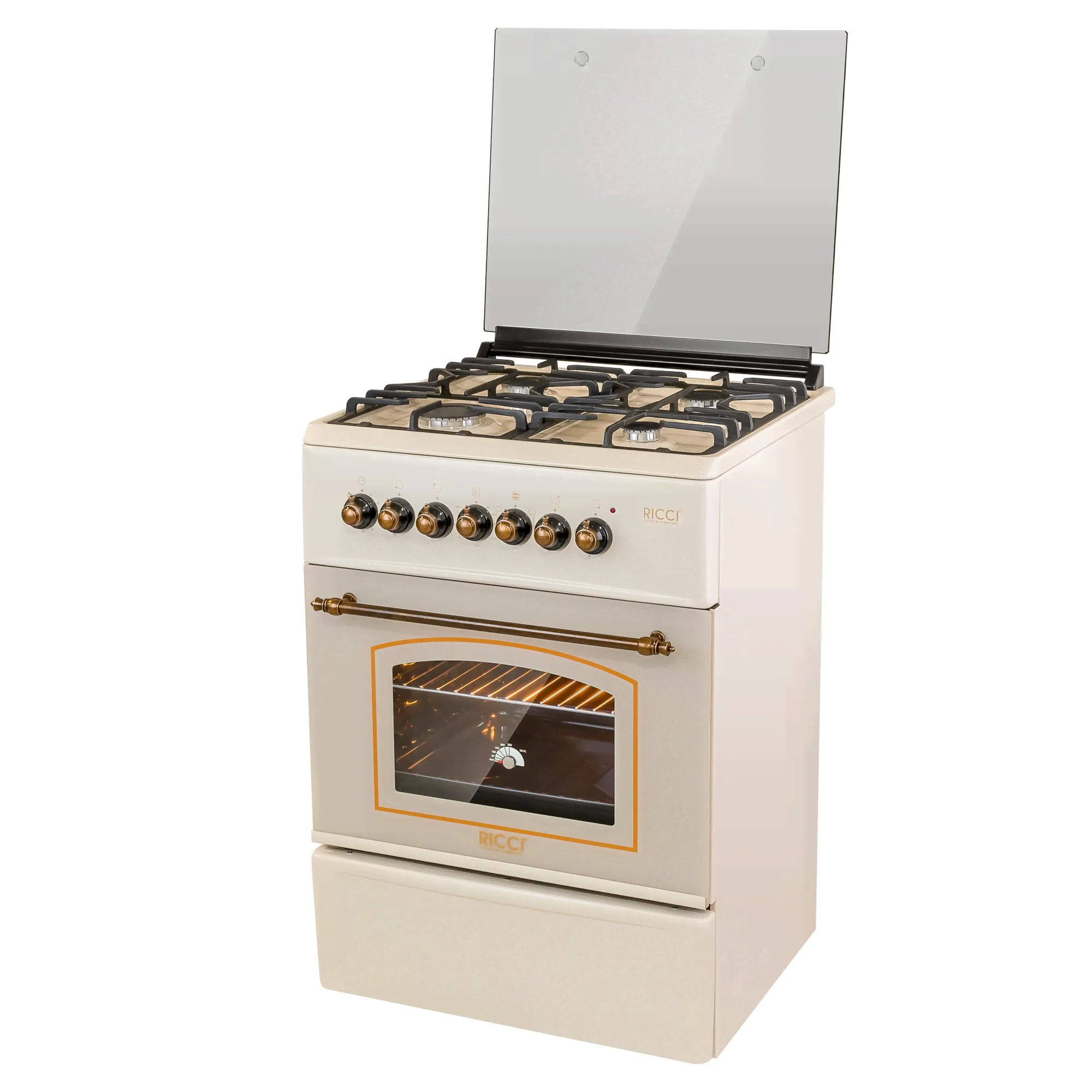 Комбинированная плита RICCI RKC5707BG Beige, RKC5707BG-0