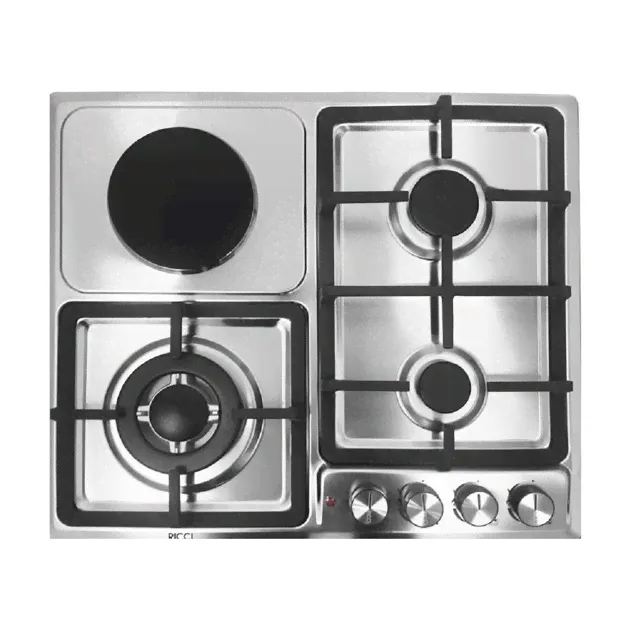 Встраиваемая газовая панель RICCI HBS4538E Silver
